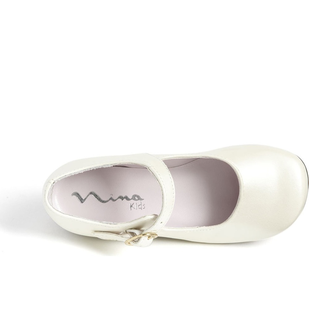 Nordstrom- Nina NIB 'Bonnett' Mary Jane size 3 color Bone Pearlized Nappa